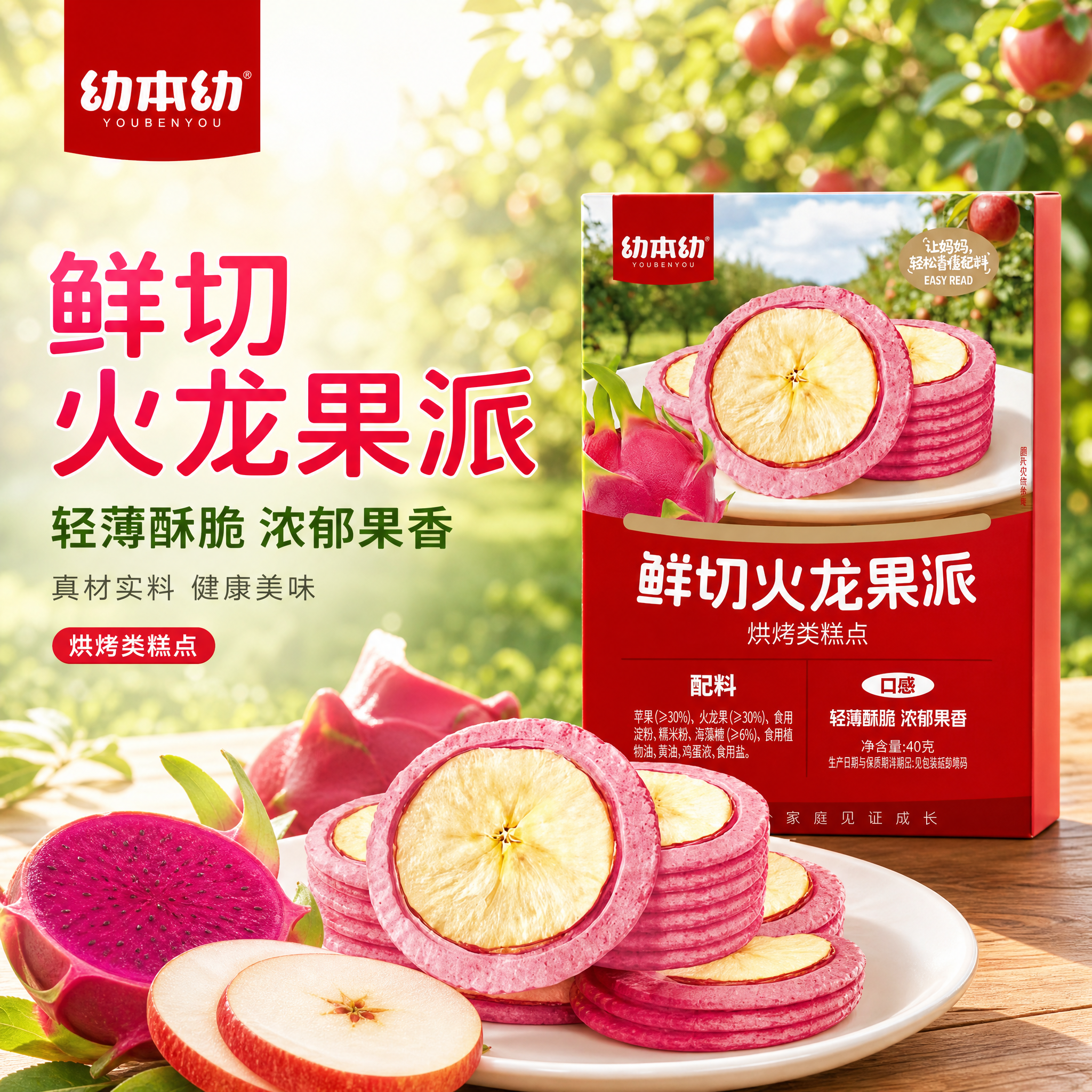 [主图-1] 鲜切火龙果派食欲诱惑首图。 [氛围风格] 清新自… - 图片创意预览