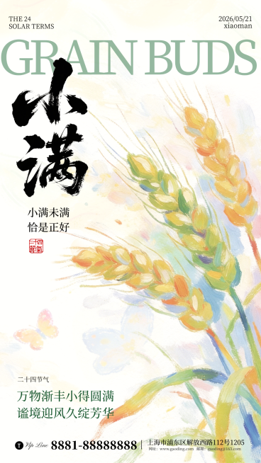 二十四节气小满节气海报预览效果