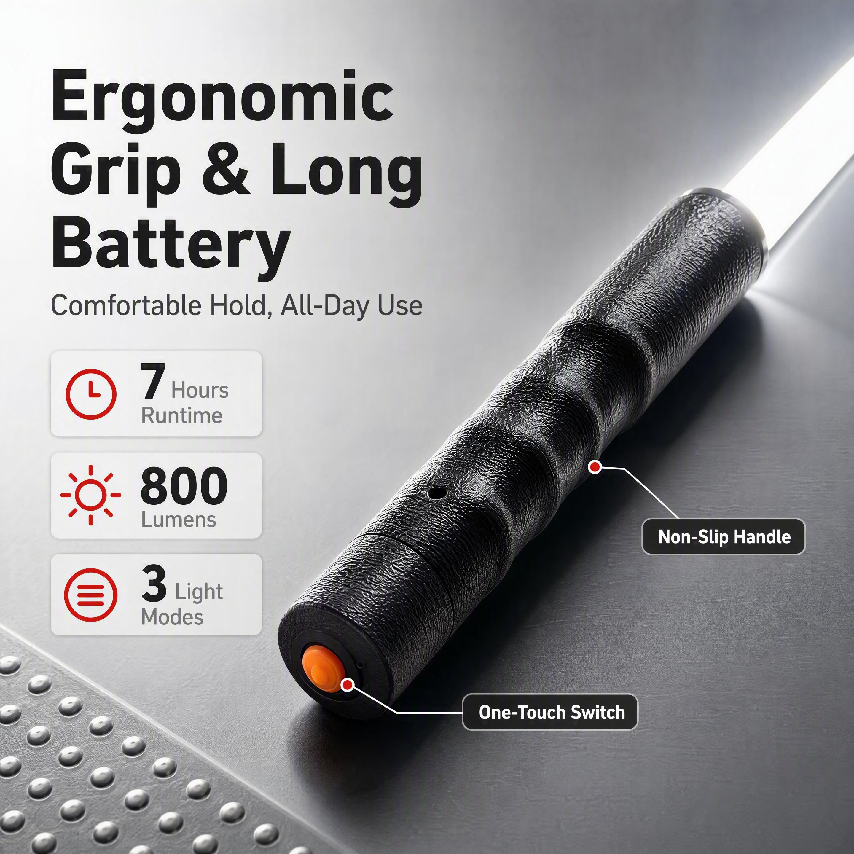 [商品] 使用【图2】硅胶柔性LED工作灯手柄特写；保留黑色人… - 图片创意预览