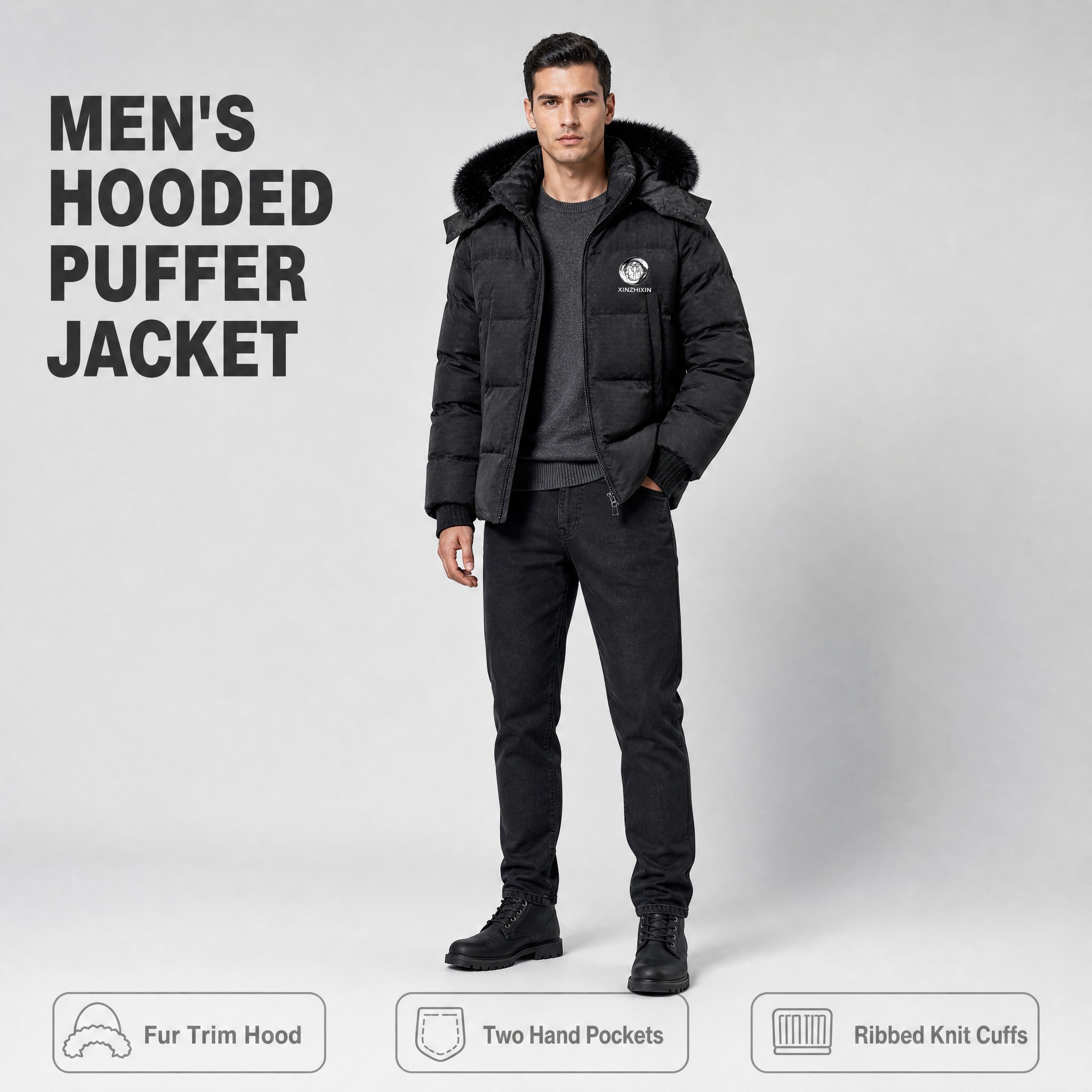 [主图-2] 商品名称：XINECHUN Men's Hood… - 图片创意预览