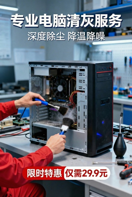 将画面中人物的蓝色工衣替换为纯红色工衣，其余元素和风格保持不变预览效果