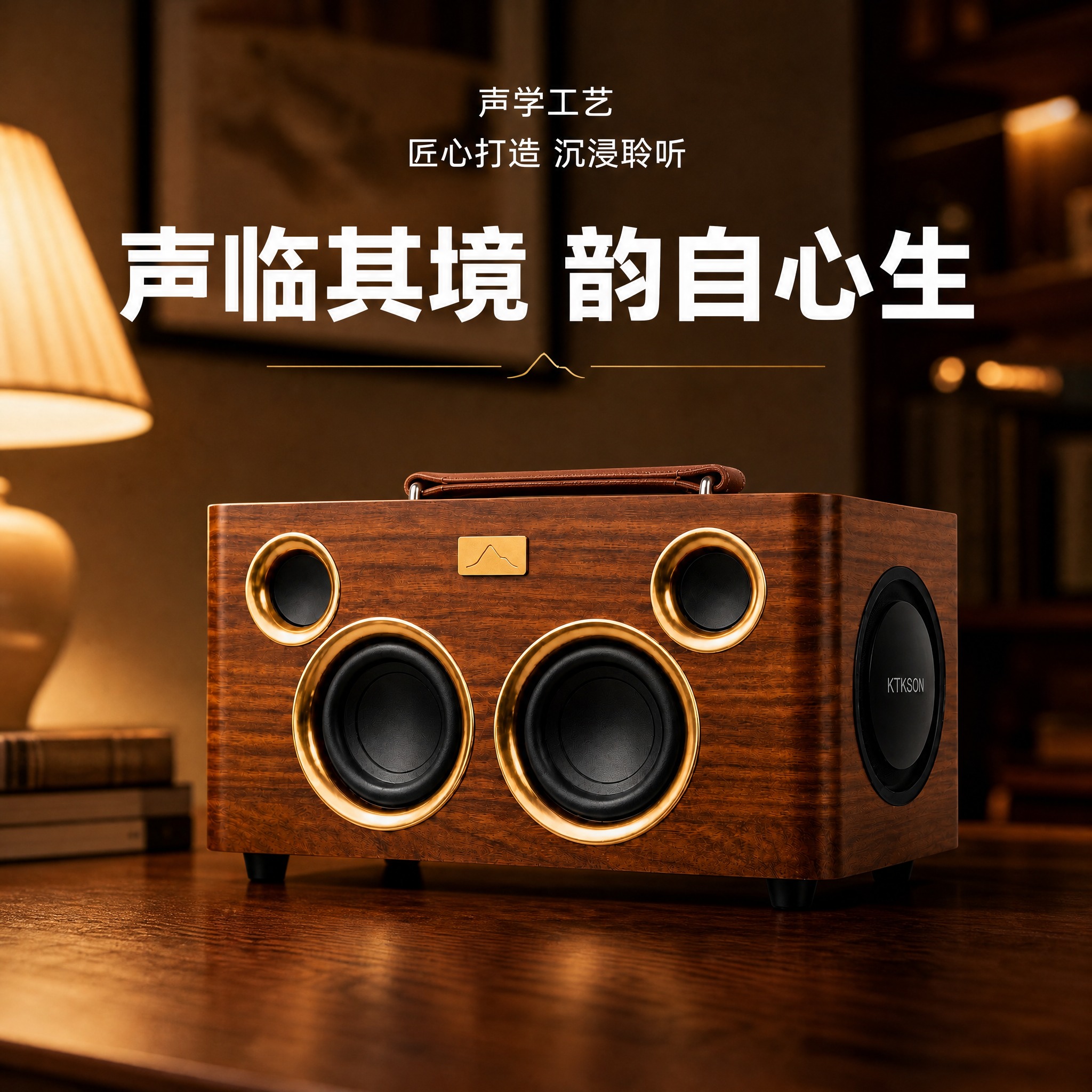 [单张主图] KTKSON复古木质蓝牙音箱 高级氛围感主图 复… - 图片创意预览