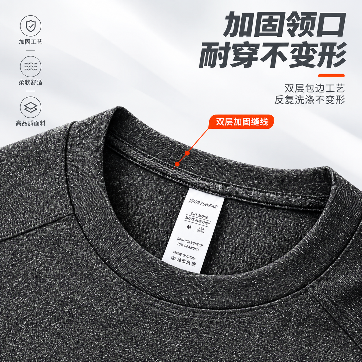 [主图-4] 细节特写展示图，重点展示加固领口工艺与耐穿品质。… - 图片创意预览
