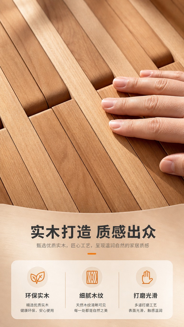 [商品] 使用【图5】樱桃木色实木钢琴键挂衣架局部特写；保留实… - 图片创意预览