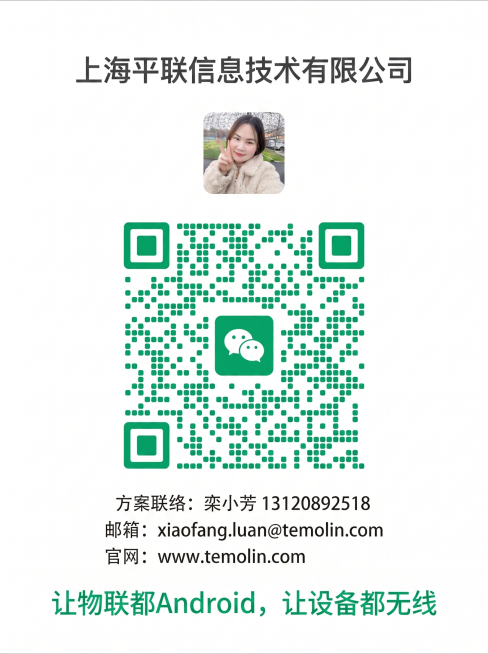 整理排版为商务联系名片，包含：公司名称上海平联信息技术有限公司，方案联络：栾小芳 13120892518，邮箱：xiaofang.luan@temolin.com，官网：www.temolin.com预览效果