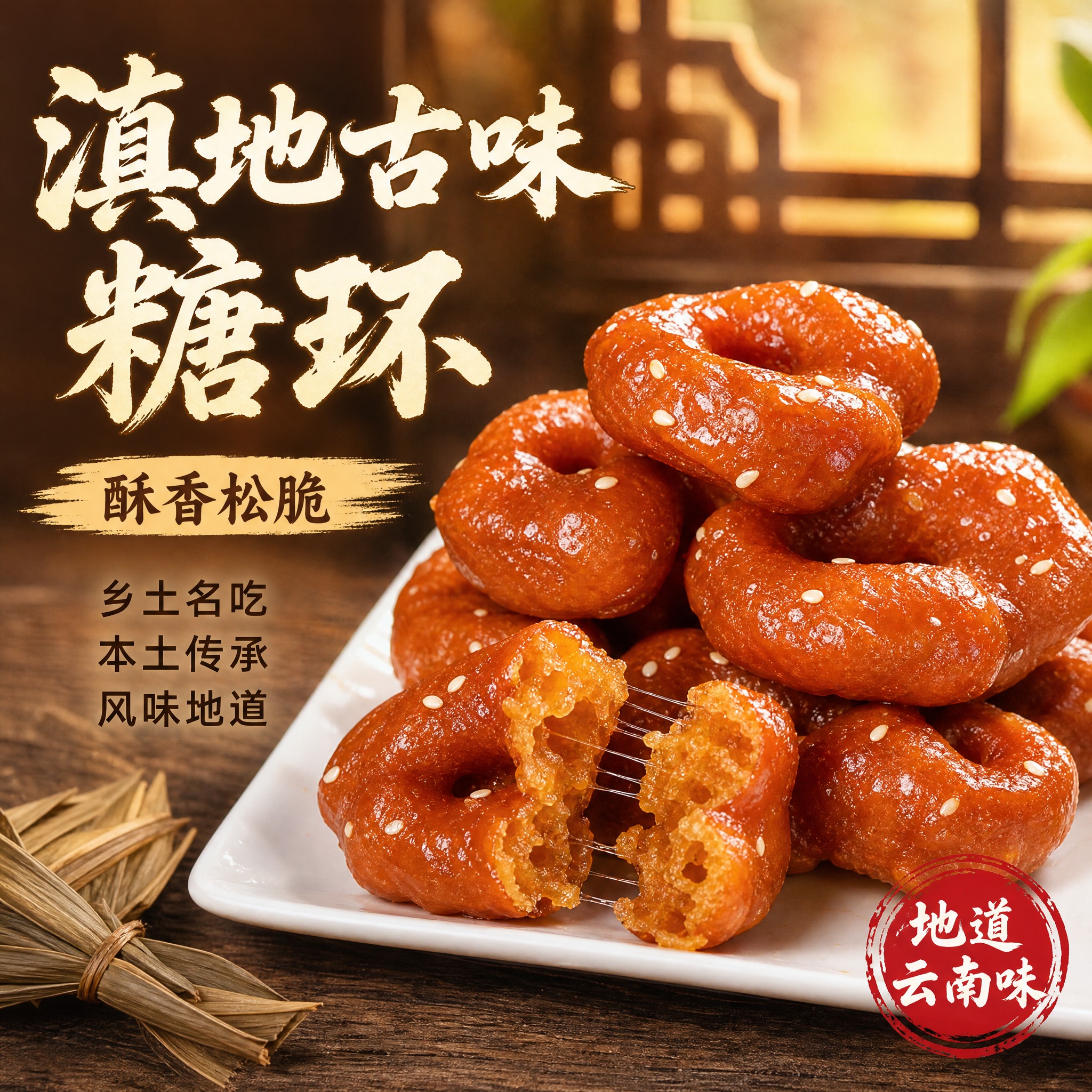 [主图-1] 滇地乡土名吃糖环 首图点击率 突出酥香松脆有食欲… - 图片创意预览