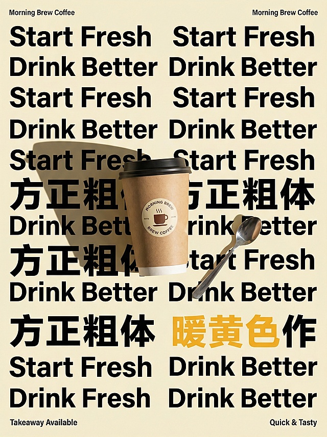 通勤风咖啡杯海报设计