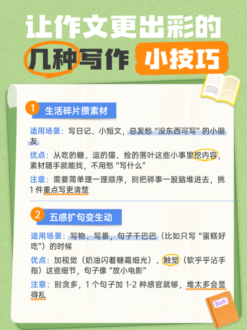 教育培训K12教育少儿写作知识干货分享小红书配图预览效果
