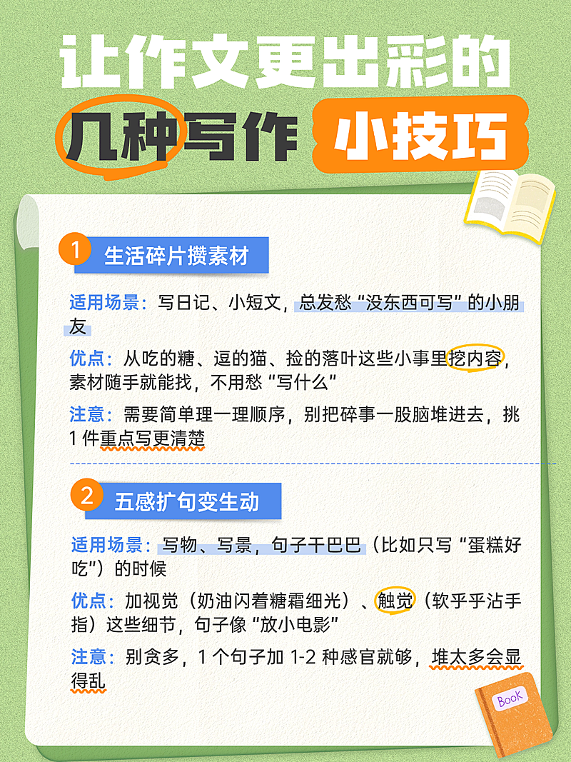教育培训K12教育少儿写作知识干货分享小红书配图