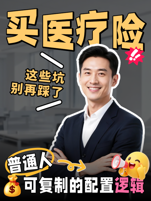 医疗险避坑吸睛大字风小红书封面图预览效果