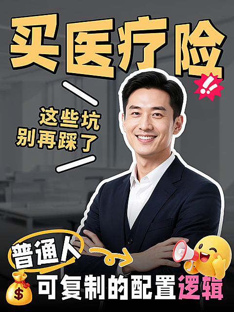 医疗险避坑吸睛大字风小红书封面图