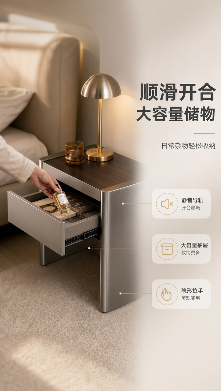 [商品] 使用【图1】DL-8803床头柜；保留产品结构、颜色… - 图片创意预览