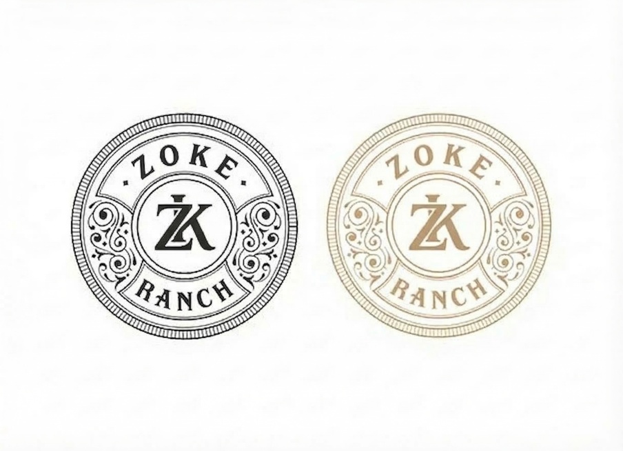 将图中间的ZR字母修改为ZK，其余设计元素、字体风格、排版、颜色、双版本样式完全保留预览效果