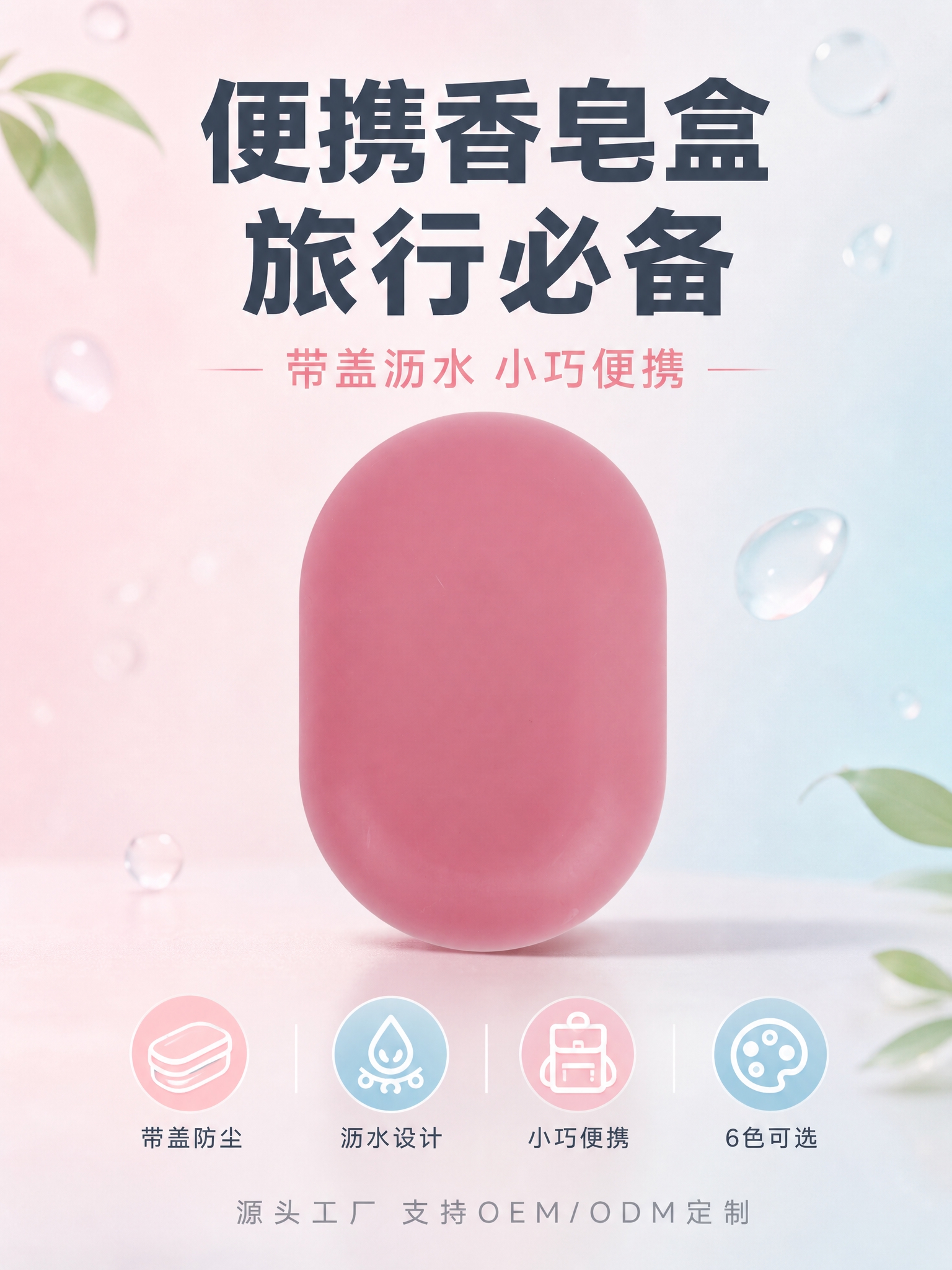 [详情页-1] 首屏海报：便携香皂盒 清新马卡龙居家风。 [统… - 图片创意预览