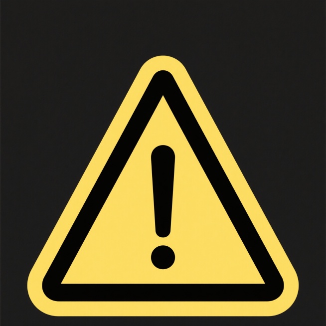 极简风格警示图标，等边三角形警示标志，内部中央为垂直黑色感叹号，三角形边框为黑色粗线条，外层环绕黄色细边框，整体设计简洁、平面化、无渐变、无阴影、无立体效果，色彩对比鲜明，信息传达直接高效，适用于安全警示、注意事项提示场景的图标素材。预览效果