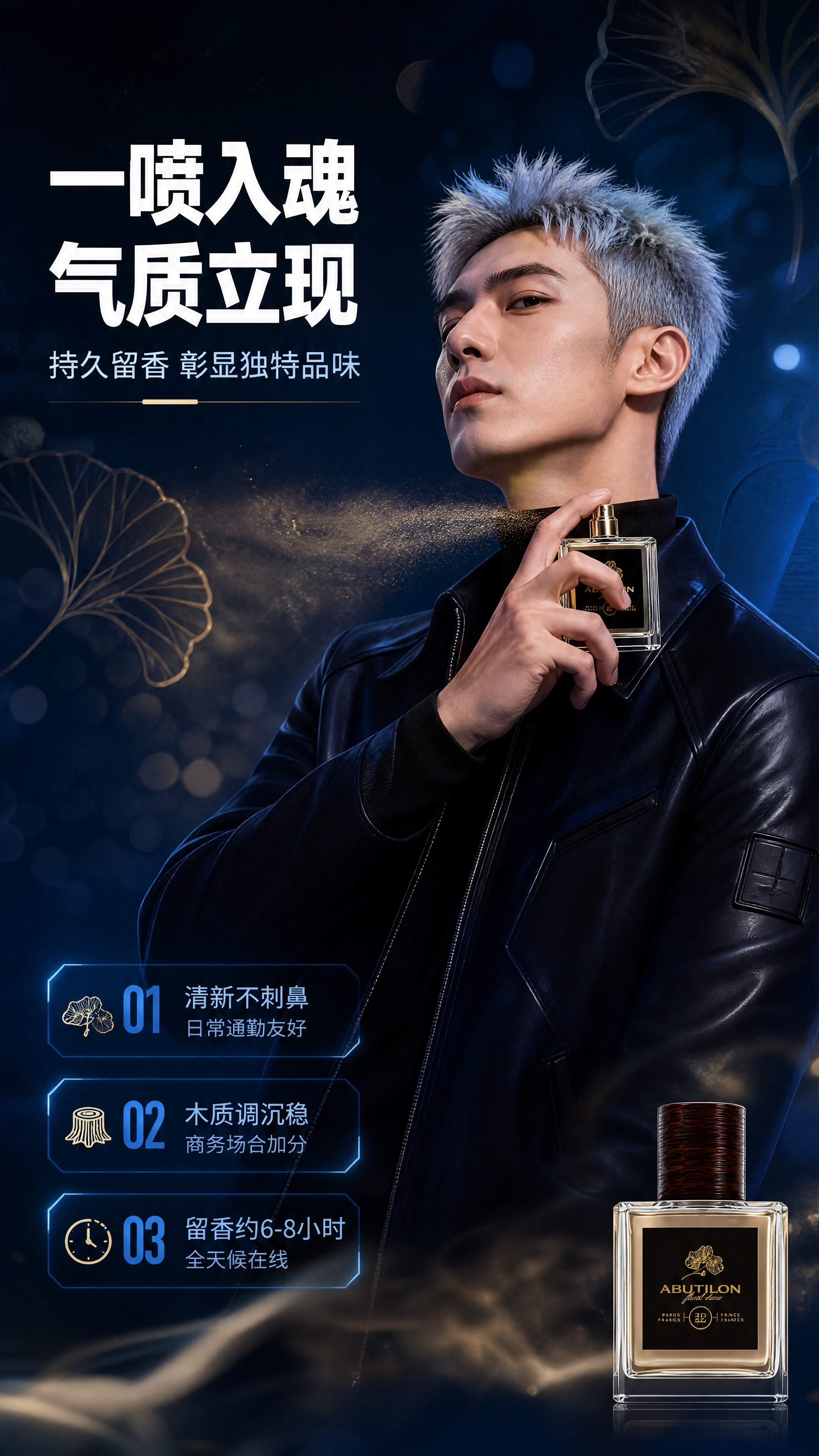 [商品] 使用【图2】中的模特与香水；保留香水瓶的方形水晶玻璃… - 图片创意预览