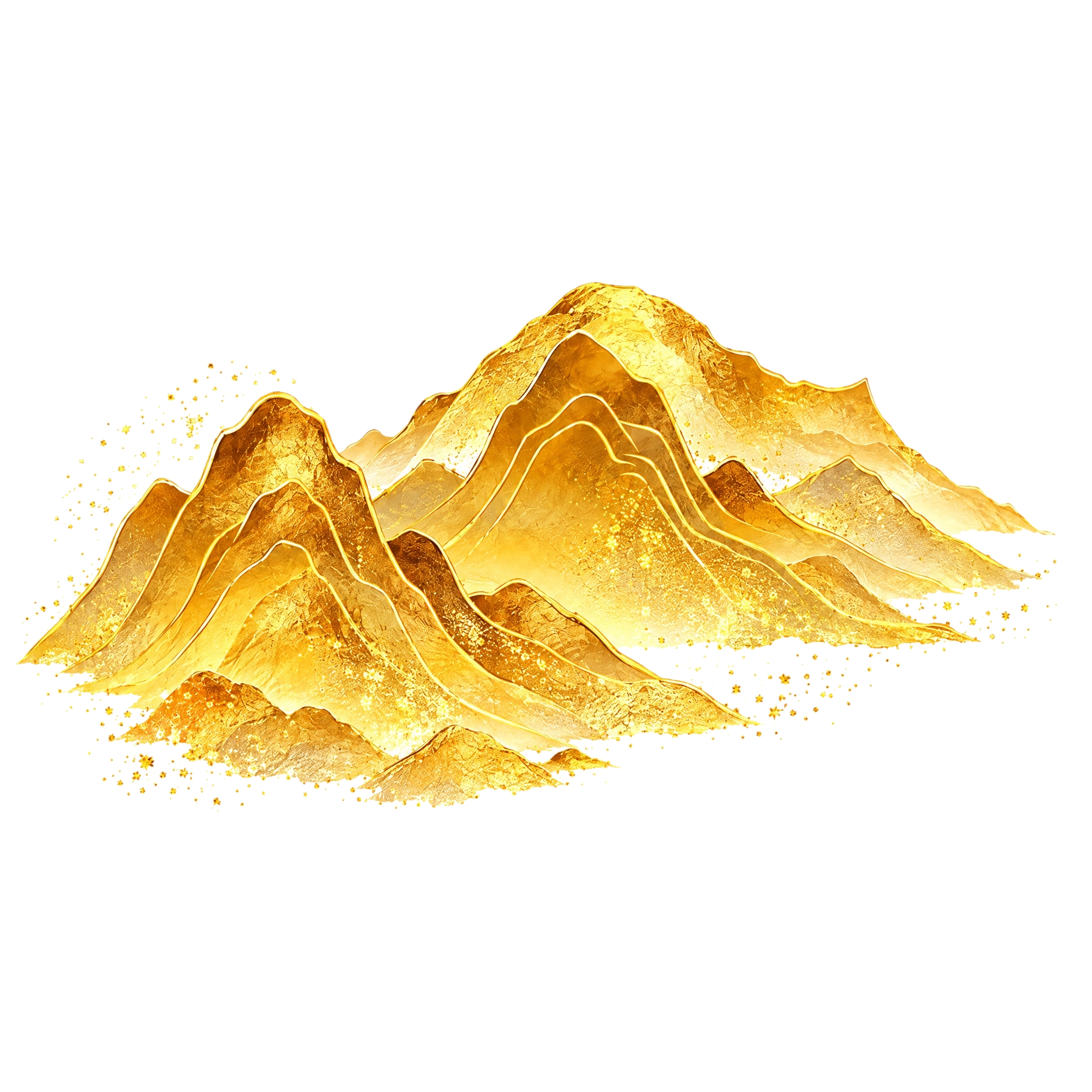 去除画面中所有的云雾和云朵，只保留金色的山峦山体部分，保持山体… - 图片创意预览