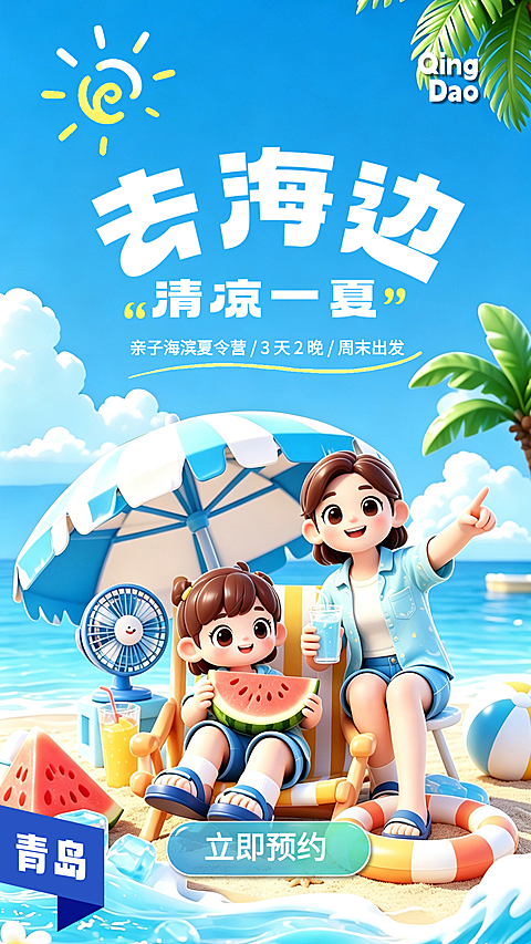 夏季旅游 海边亲子游