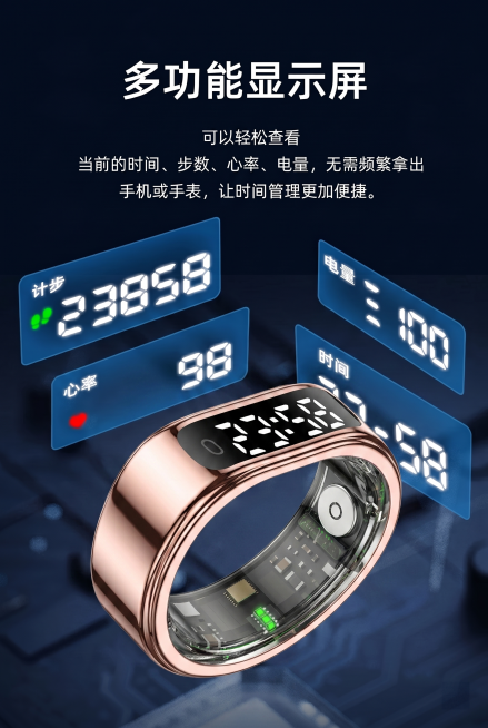 戒指平面摆放，仰视45度预览效果