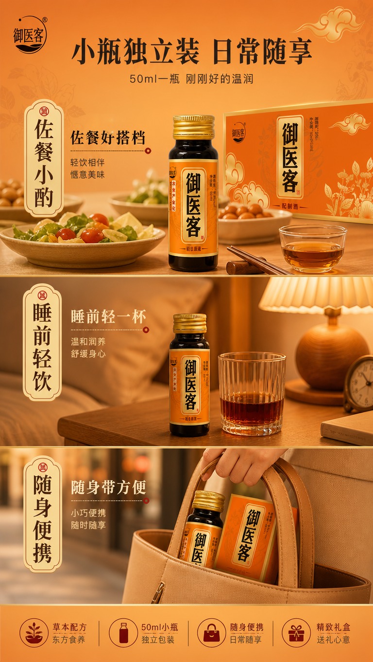 [商品] 使用【图2】御医客瓶身图与【图4】外盒图；保留瓶身橙… - 图片创意预览