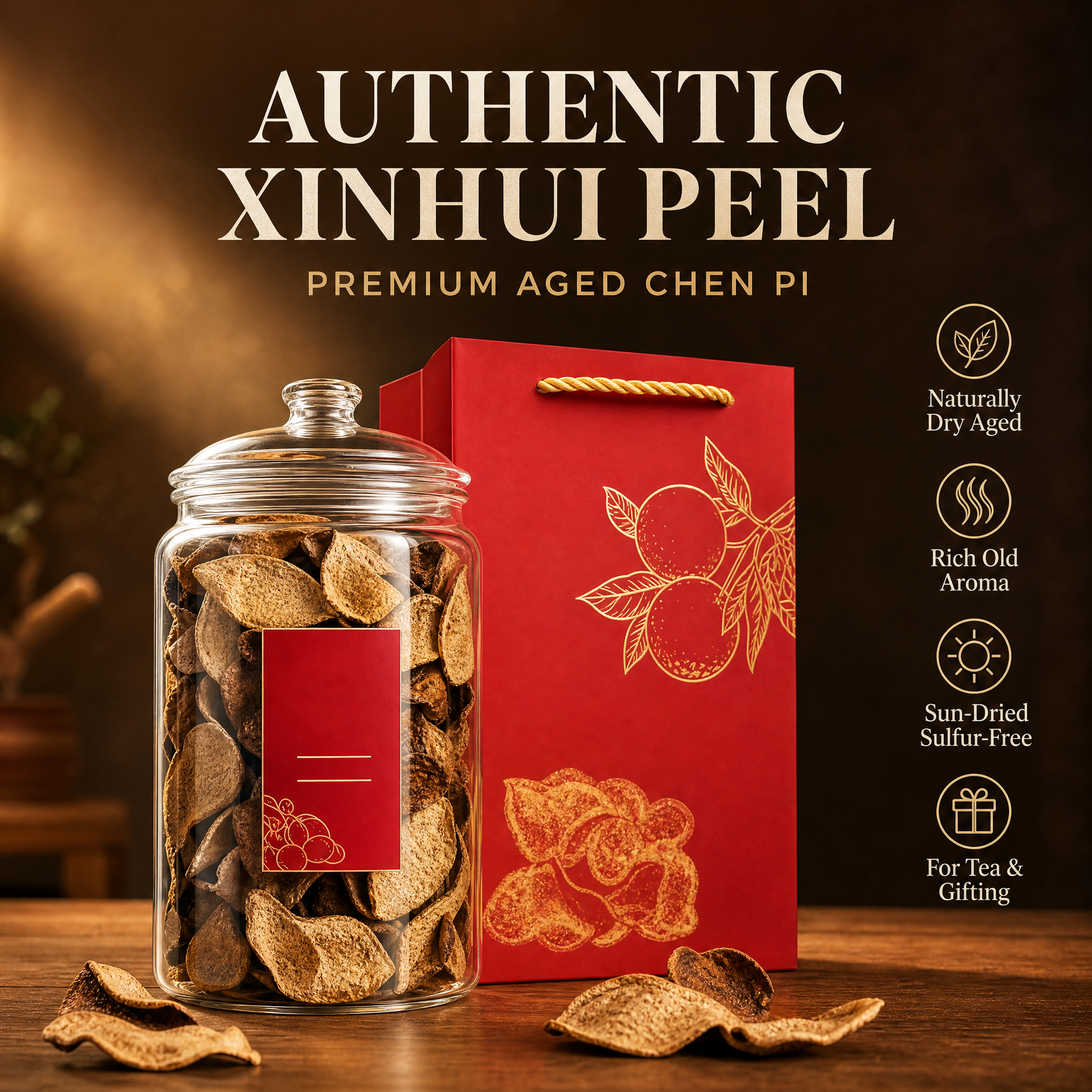 [主图-1] 核心主图，新会陈皮罐装礼盒套装主视觉，主题为Au… - 图片创意预览