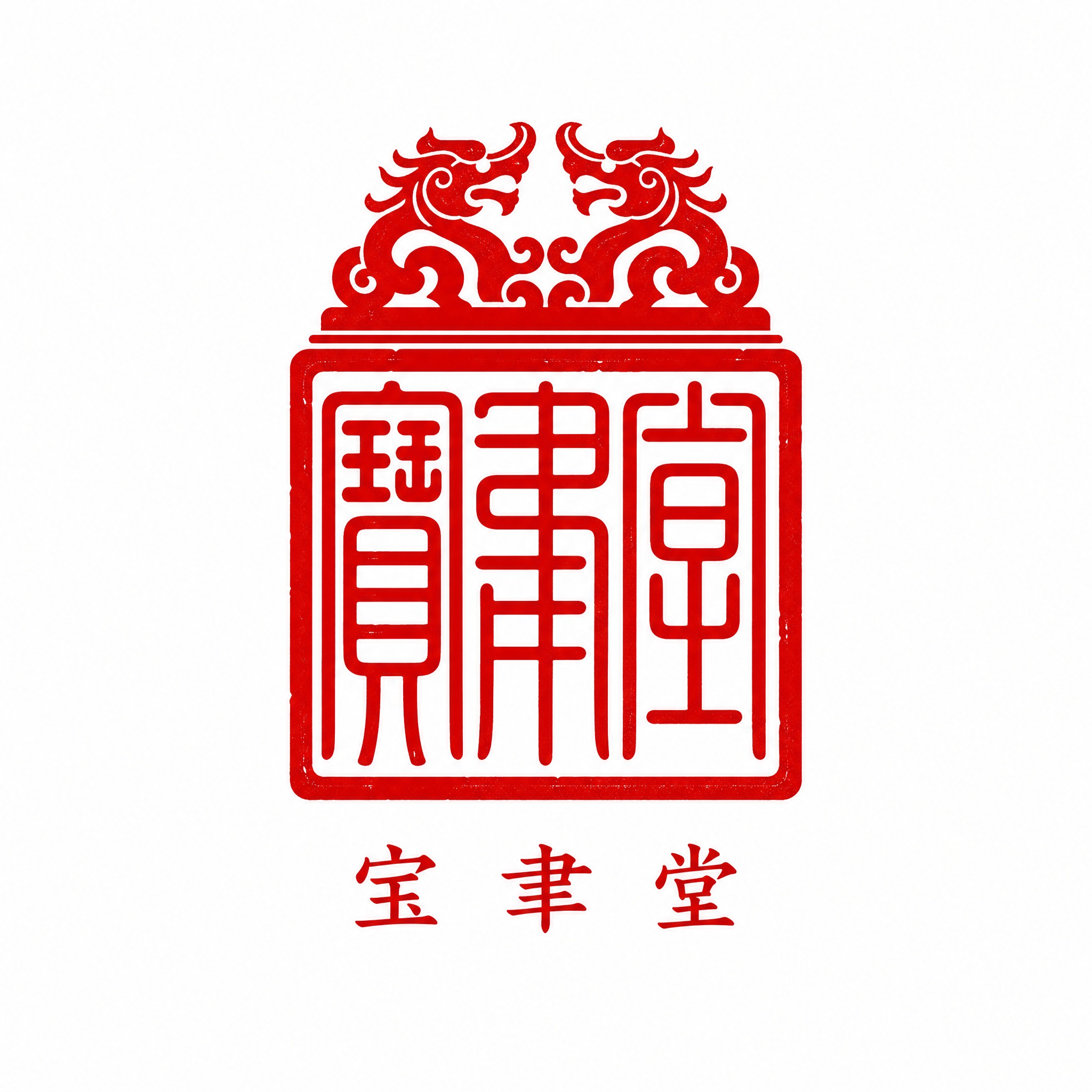 干净的纯白色背景。平面Logo设计，品牌名"宝聿堂"三个汉字，… - 图片创意预览