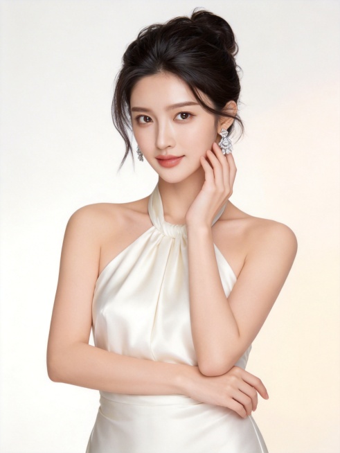 参考图中保留人物脸型、发型、年龄等特征生成形象照,标准焦段50mm,f/4光圈(f/2.8-f/4区间),平视视角(镜头与人物视线齐平);人物占画面70%,人物居中(居中构图),位于画面中心,为视觉聚预览效果