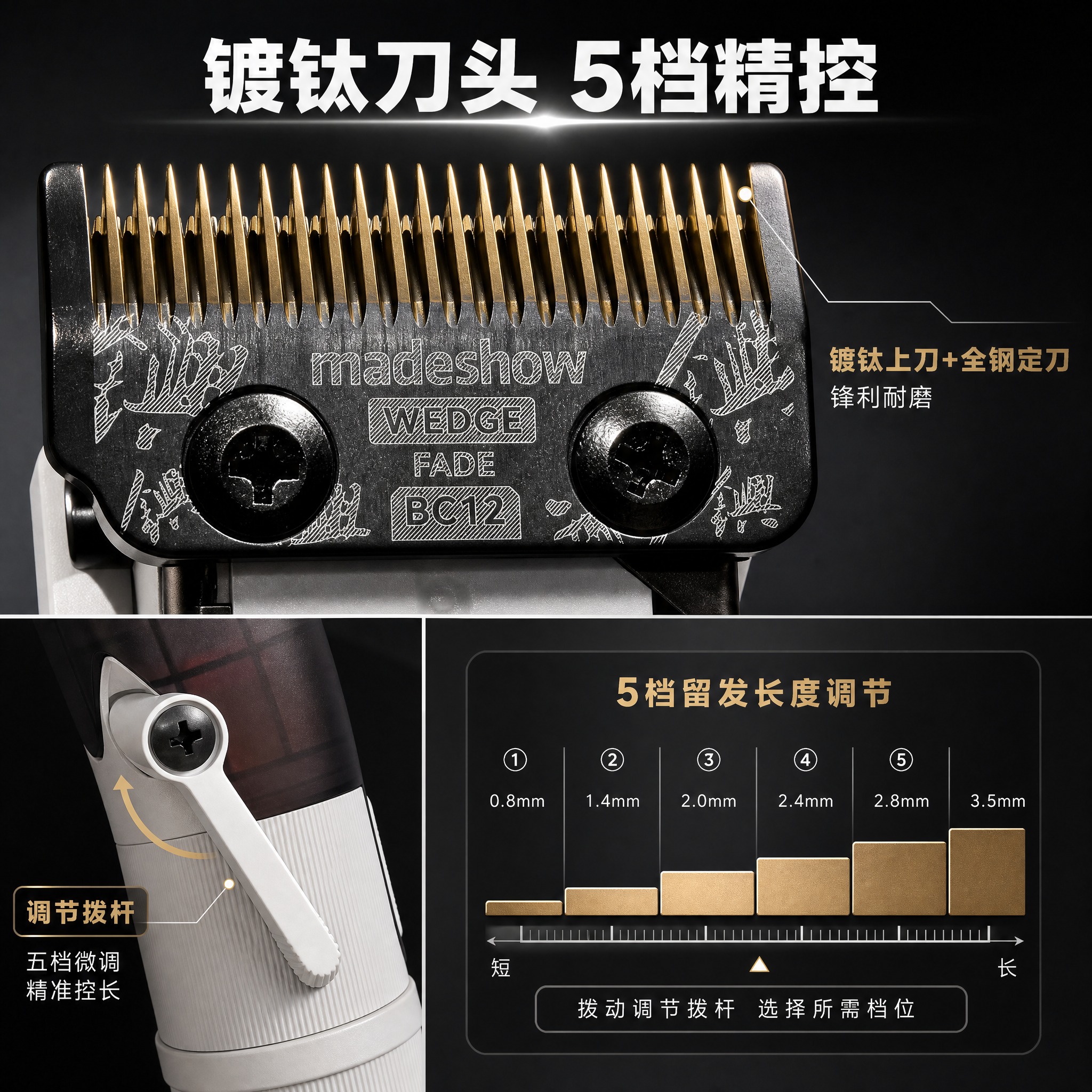 [主图-3] 刀头结构细节证据图，展示镀钛上刀+全钢定刀的精密… - 图片创意预览