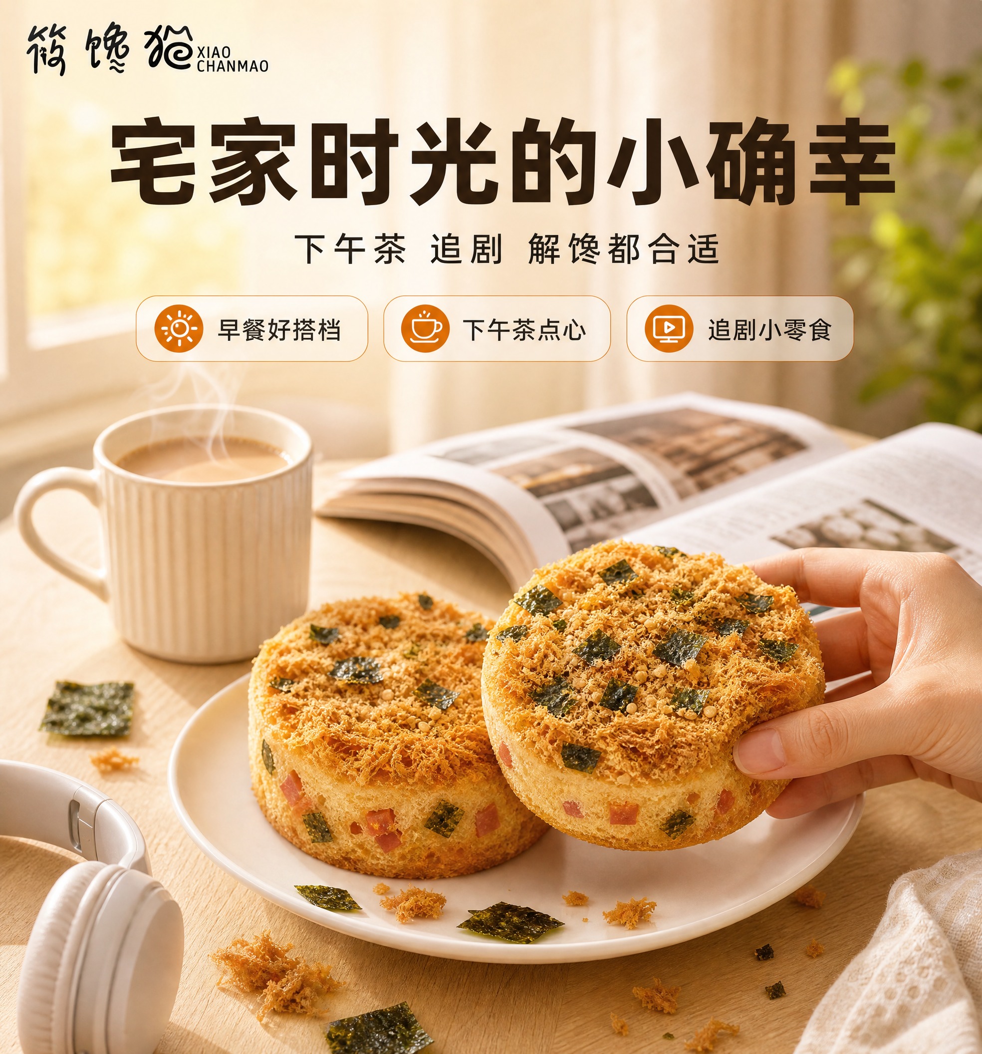 [商品] 使用用户提供的火腿肉松海苔卷产品图；保留蛋糕外形、肉… - 图片创意预览