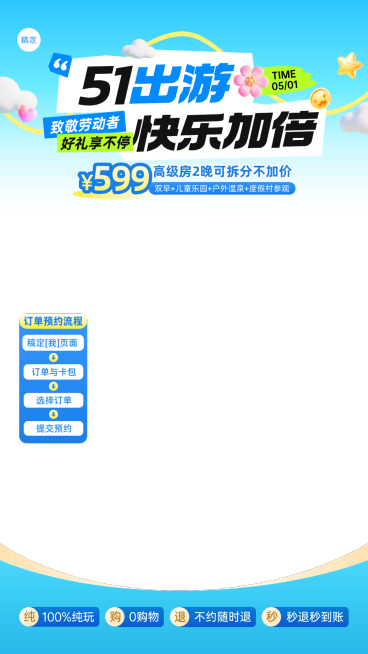 五一出游劳动节旅游出行直播贴片组合预览效果