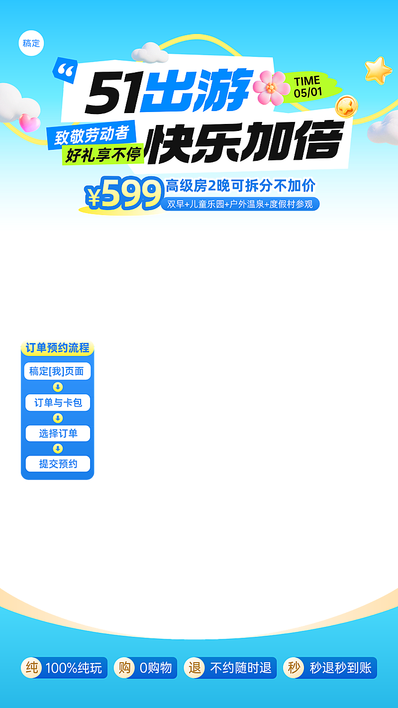 五一出游劳动节旅游出行直播贴片组合