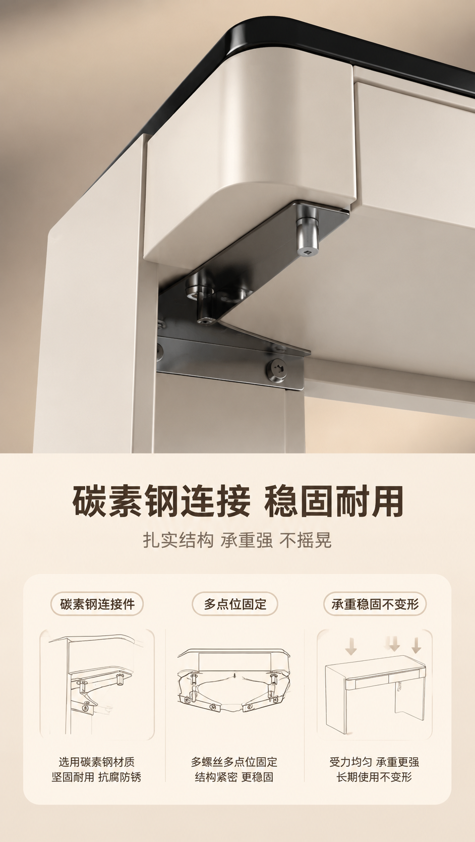 [商品] 使用【图1】DZ-8812梳妆台；保留奶白色柜体、黑… - 图片创意预览