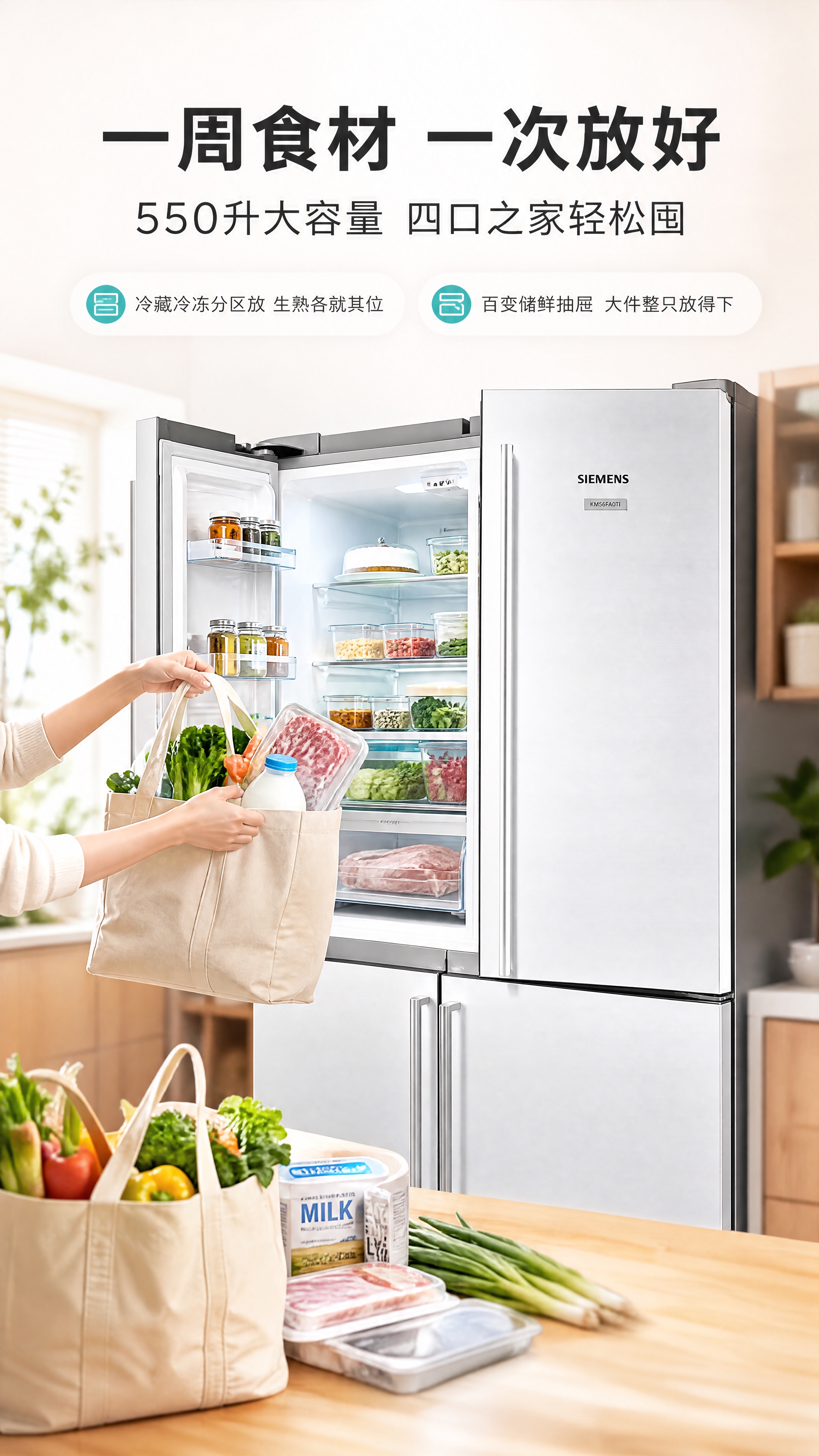 [商品] 使用【图1】西门子冰箱；保留十字对开门结构、比例、不… - 图片创意预览