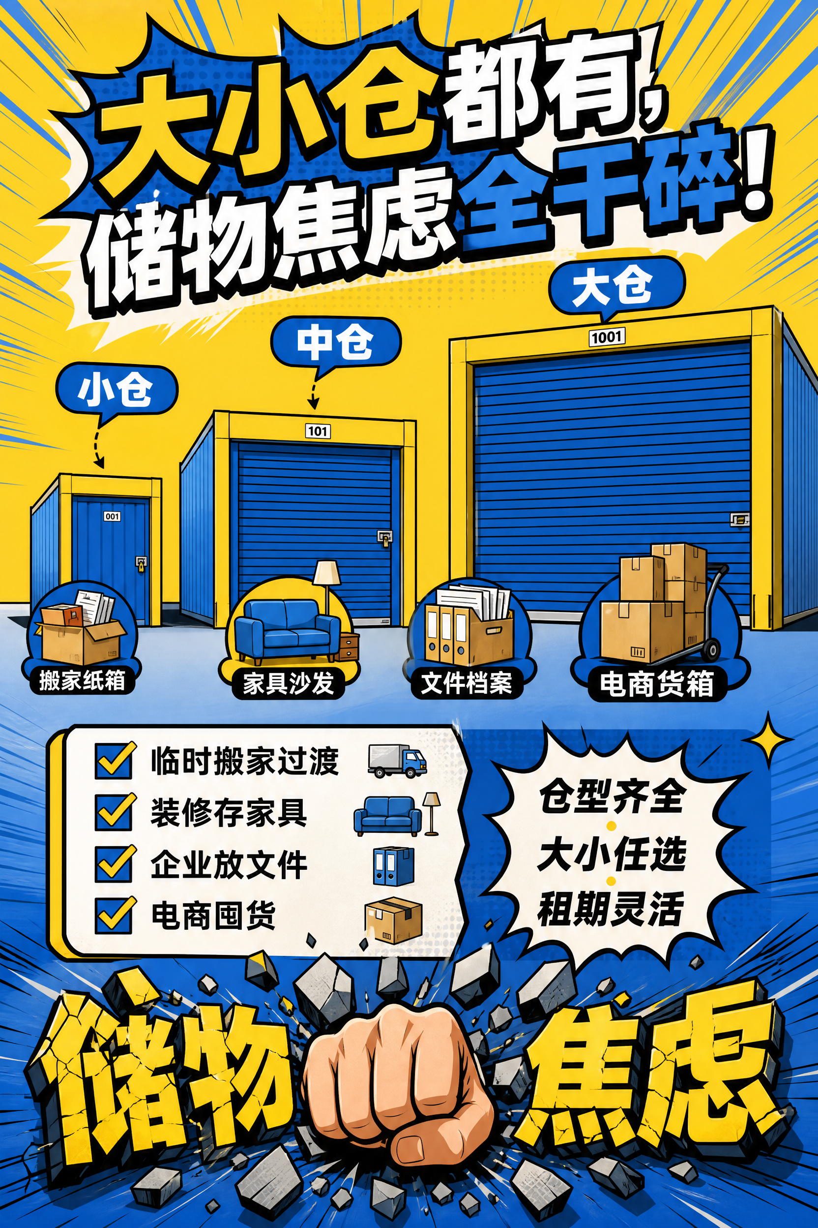 公众号竖版配图，1280x1920，黄蓝撞色卡通漫画风格，延续… - 图片创意预览