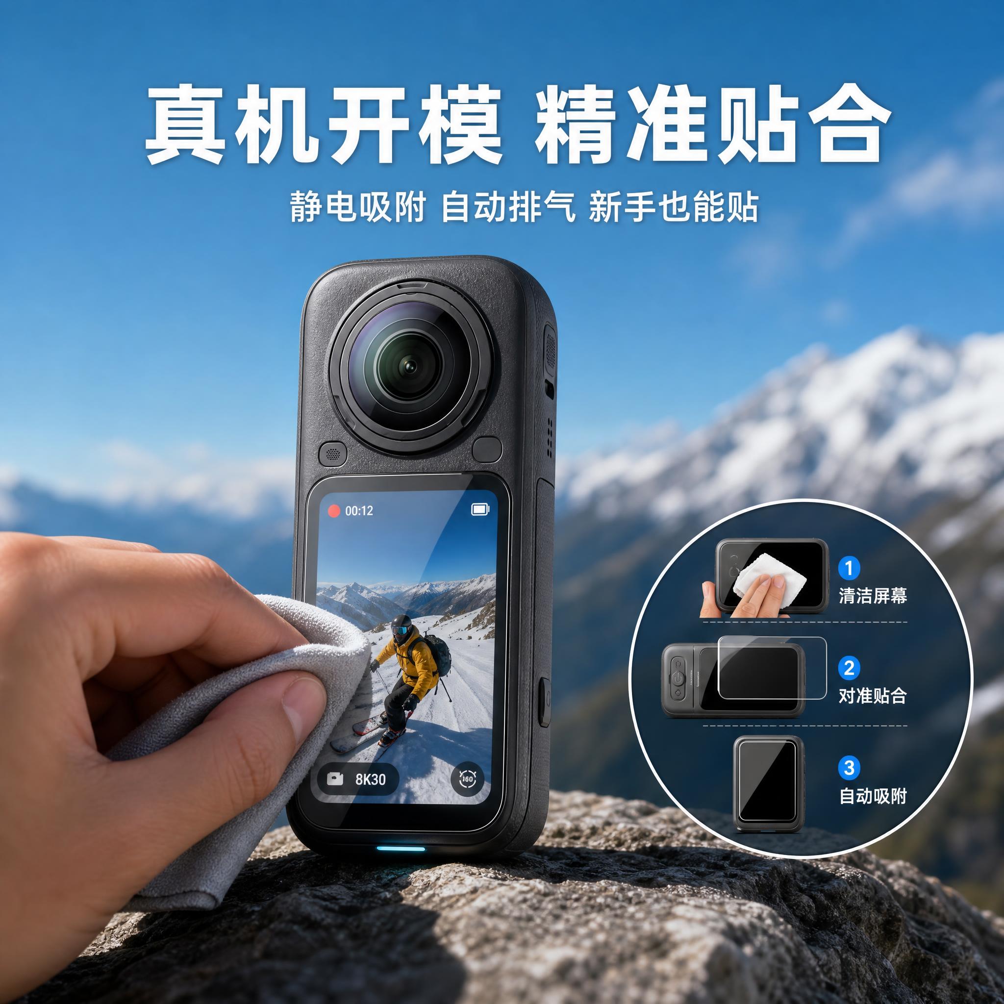 [主图-4] 真实使用场景与操作体验图，展示钢化膜的安装贴合过… - 图片创意预览