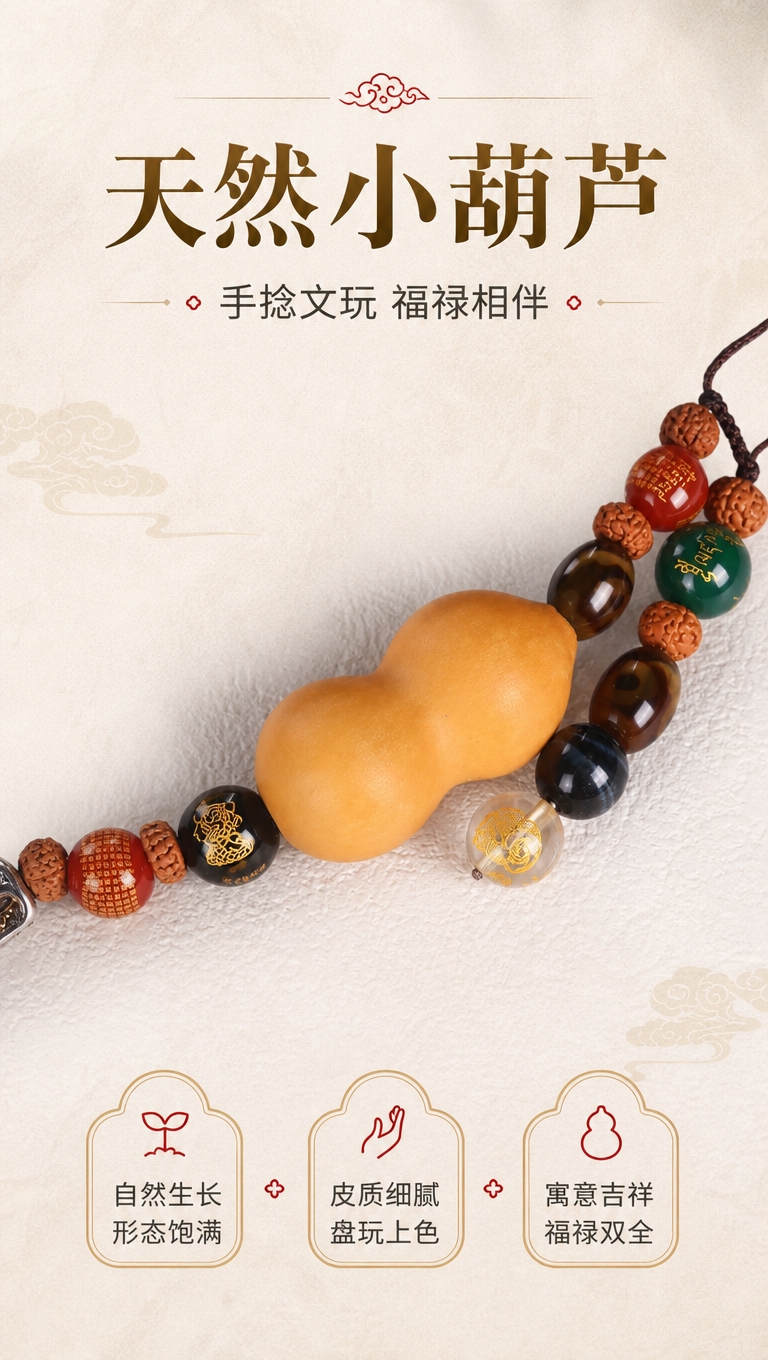 [商品] 使用【图7】黄财神车挂葫芦部分；保留天然小葫芦的形状… - 图片创意预览