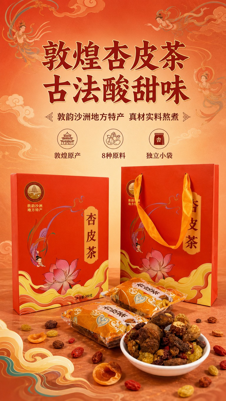 [商品] 使用【图1】敦韵沙洲盒装杏皮茶（含红色外盒、橙色手提… - 图片创意预览