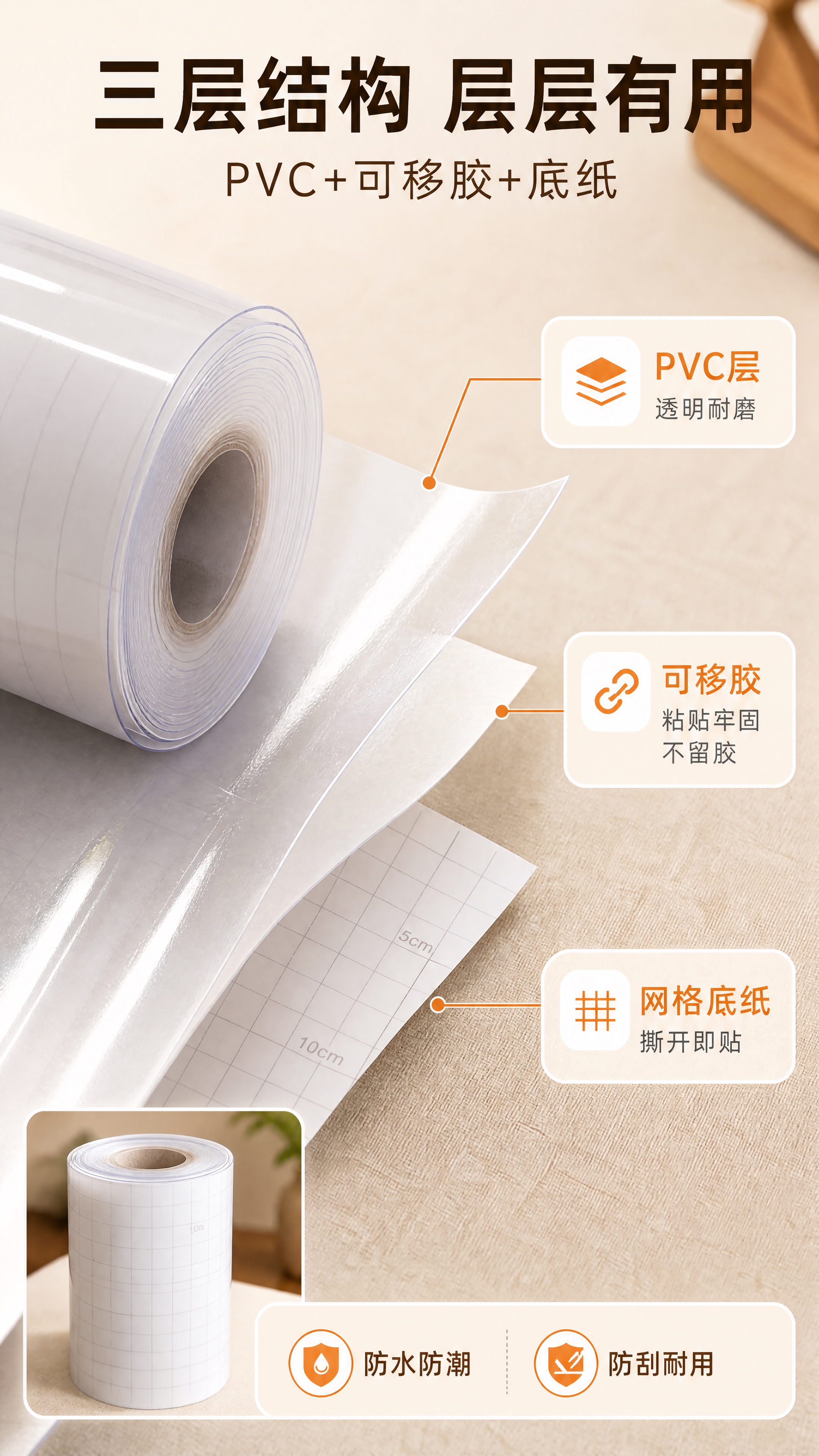 [商品] 使用【图2】PVC保护膜整卷主体与【图3】网格底纸背… - 图片创意预览