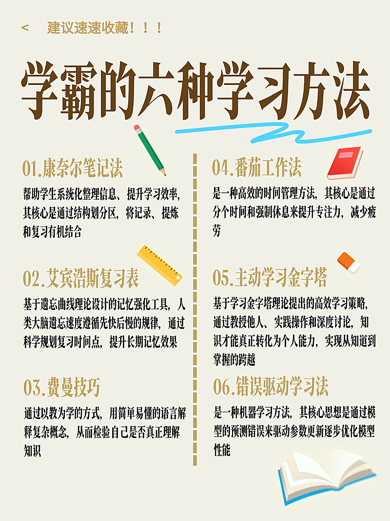 学霸的学习方法攻略干货小红书配图