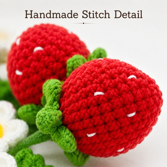 [Panel 3] Close Up Detail of Crochet Texture. This panel uses [Image 1] for macro detail display.
[S预览效果
