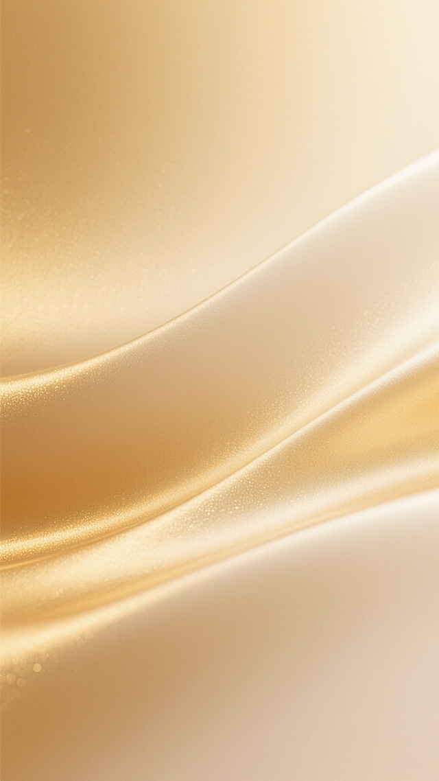 柔和流动的金色渐变背景，从温暖的香槟金向明亮的米金色平滑过渡，带有细腻的光泽感和轻微的光晕效果，整体呈现出优雅、奢华且宁静的氛围，色彩和谐统一，质感如丝绸般顺滑，光影自然柔和，无明显纹理或图案干扰，纯粹的色彩渐变美感。