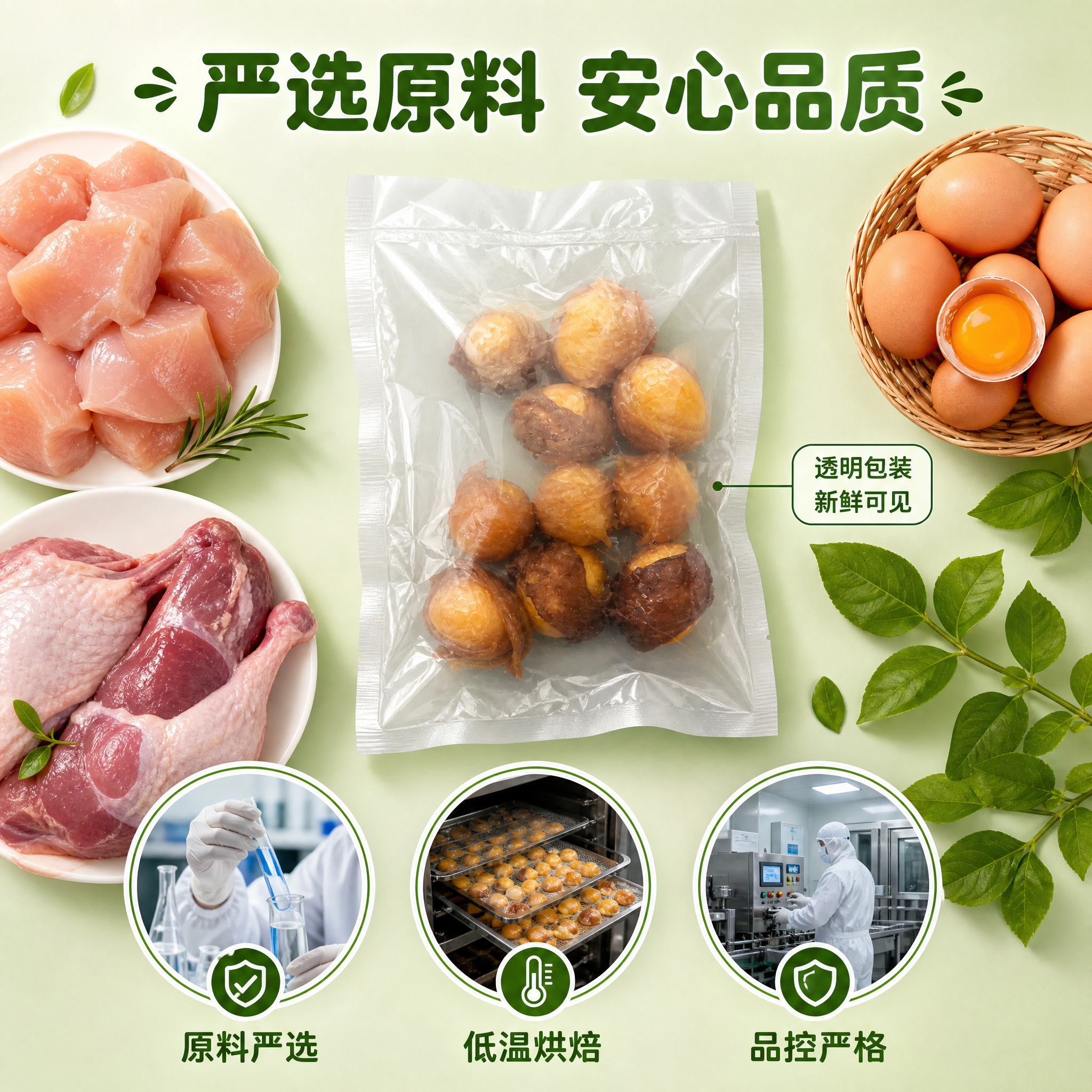 [主图-3] 肉绕蛋黄宠物零食 细节与安全 原料品质展示。 [… - 图片创意预览