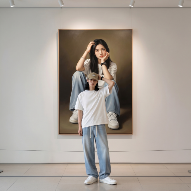 在不影响图片美感和原有内容的前提下，将图片修改为1:1比例的主图，保留原图的人物和画面内容，调整构图适配1:1尺寸预览效果