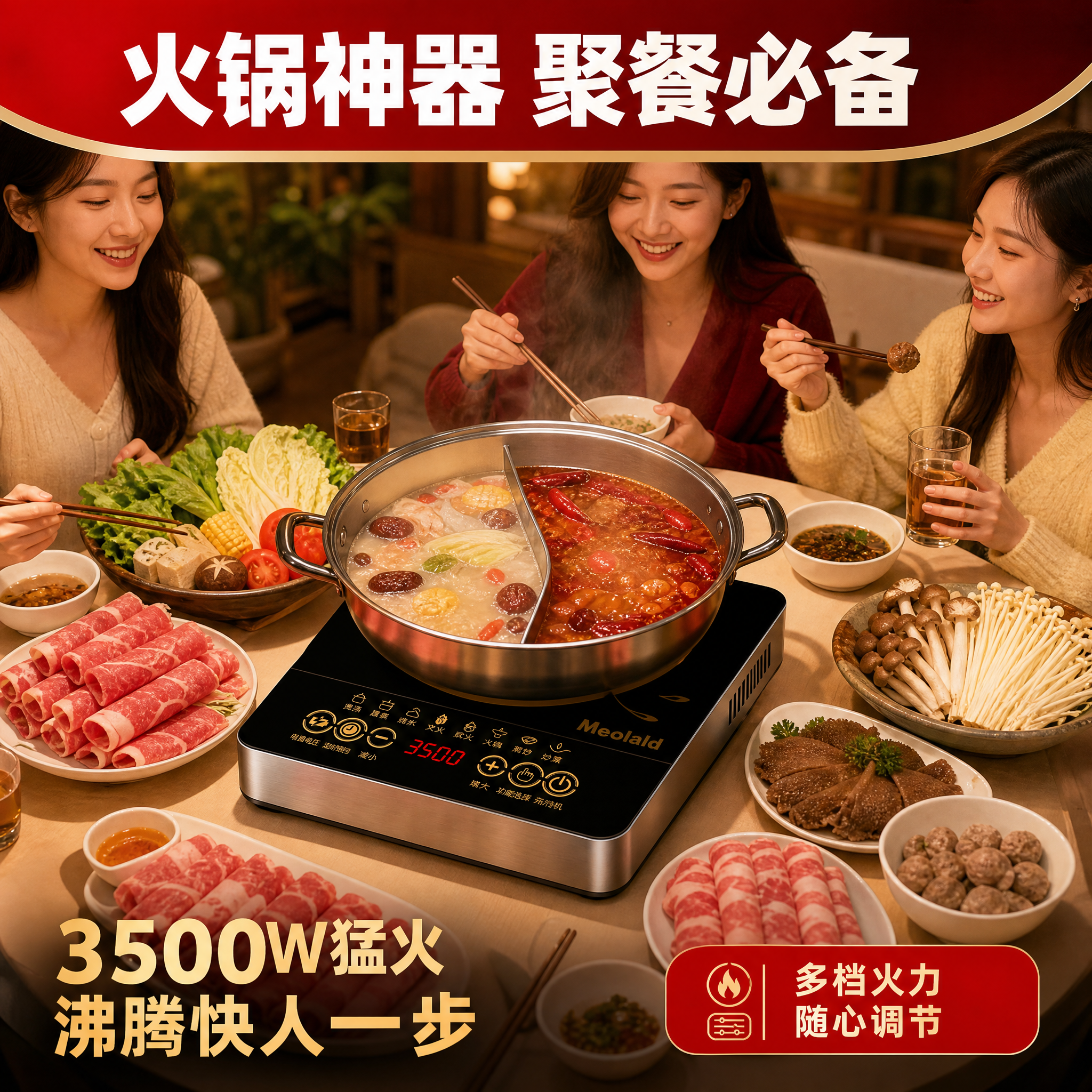 [主图-7] 主题：火锅场景展示，多人聚餐使用场景。 [统一基… - 图片创意预览