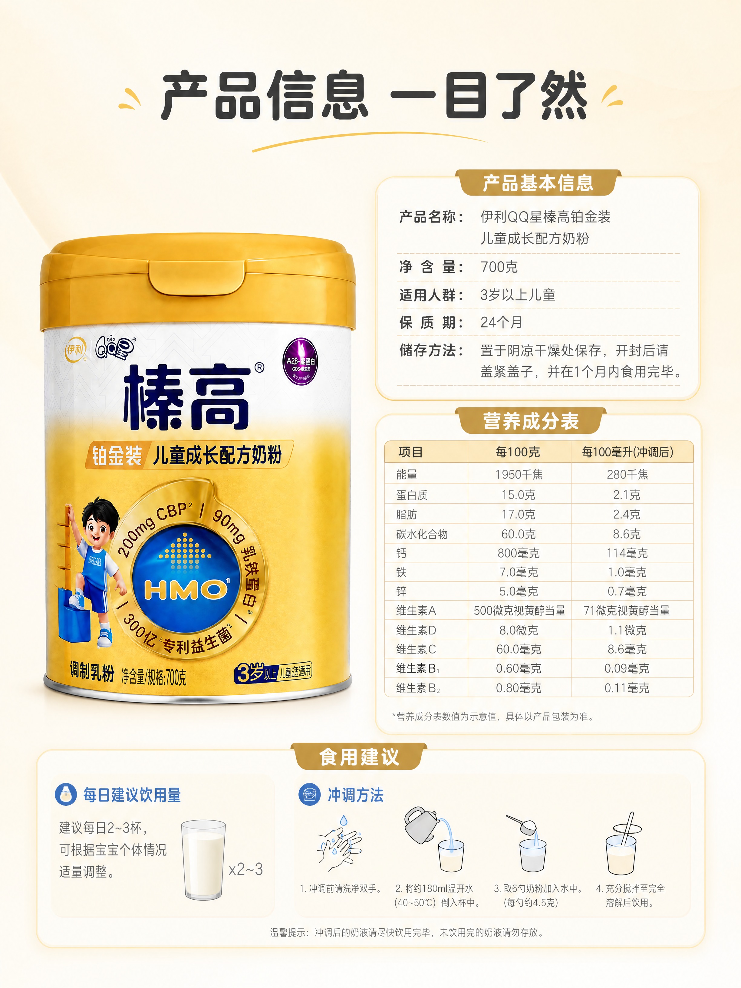 [商品] 使用产品图：伊利QQ星榛高铂金装儿童成长配方奶粉罐；… - 图片创意预览