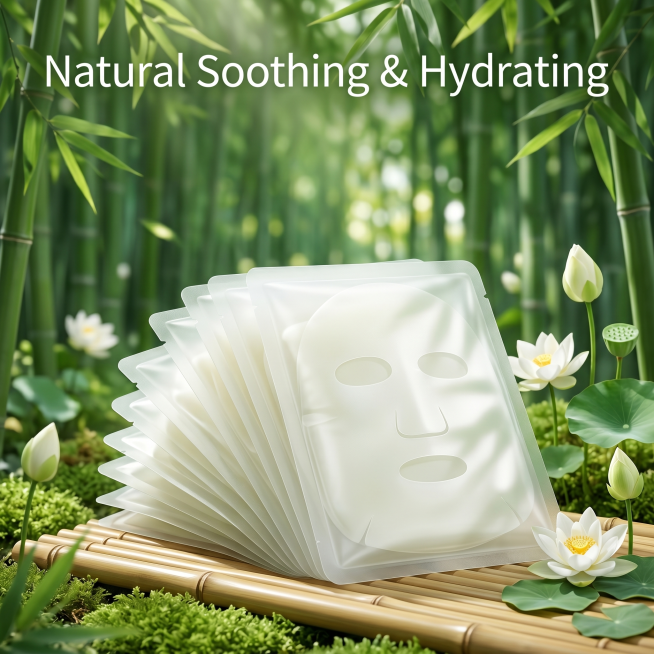 [Main Image 4] White Lotus Bamboo Juice Facial Mask natural forest scene display. [Atmosphere Style]预览效果