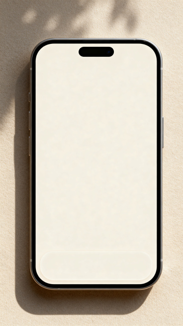 浅色系极简手机隐藏功能背景框，米白色柔和圆角，干净通透效果，适合浅色手机桌面预览效果