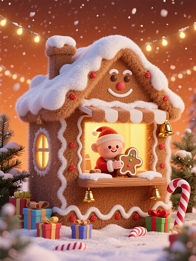 可爱圣诞姜饼屋