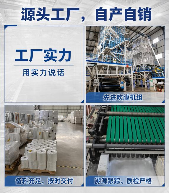 [工厂实力四宫格详情图] 1688源头工厂实力展示，整体尺寸790*900。整体布局为四宫格：左上角区域空置，放置主标题；右上角区域放置【图1】，展示先进吹膜机组，配文案“先进吹膜机组”；左下角区域放预览效果