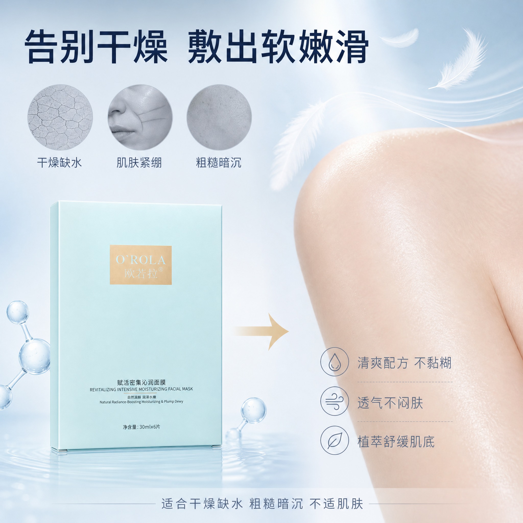 [主图-4] 欧若拉赋活密集沁润面膜 痛点解决与使用感受 清爽… - 图片创意预览